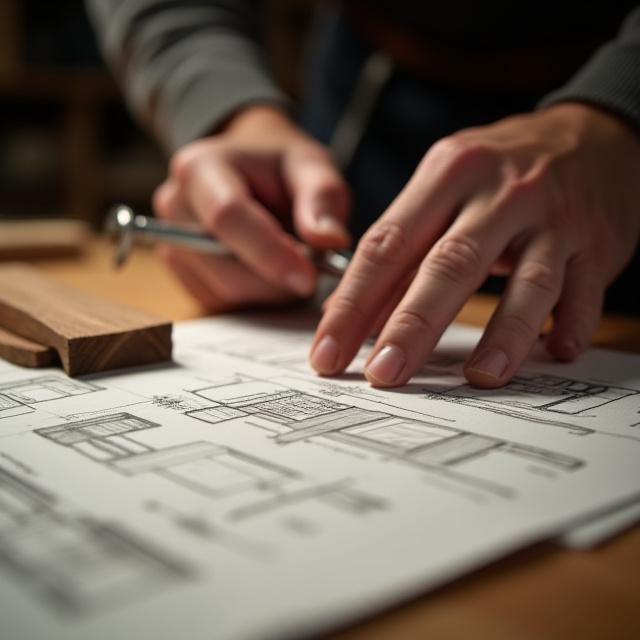 Designer sketching custom furniture